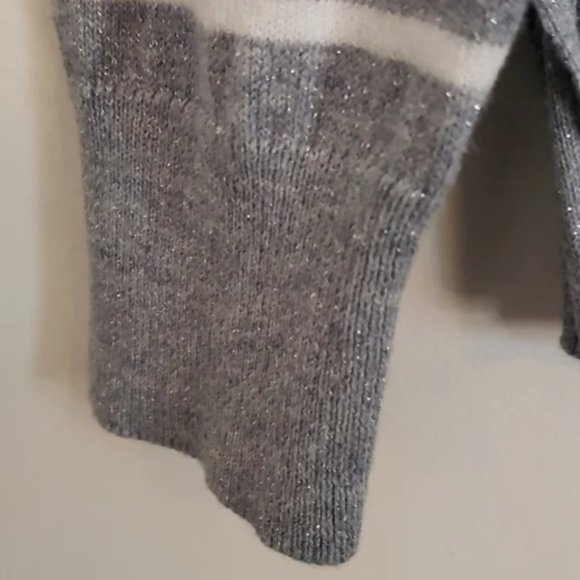 OLD NAVY GLITTER GRAY STRIPED SWEATER, SIZE S - Picture 7 of 10